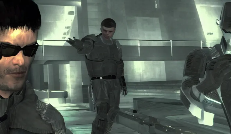 Prompt: Yung Lean in a cutscene from Deus Ex, 2000, screenshot