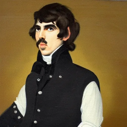 Prompt: regency era painting of a young george harrison