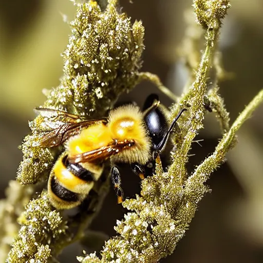 Image similar to bee covered in pollen, macro photography