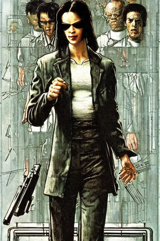 Image similar to Neo from Matrix painted by Norman Rockwell