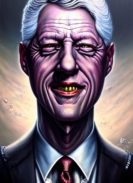 Prompt: lovecraft biopunk portrait of president bill clinton by tomasz alen kopera and peter mohrbacher