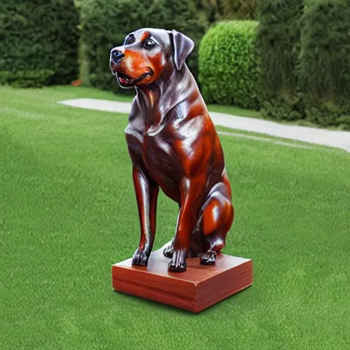 Image similar to ROTTWEILER wooden statue