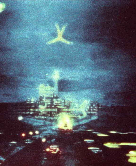 Image similar to Pulgasari the North Korean starfish monster destroying Pyongyang city, volumetric lighting, filmstill, produced by Kim Jong-il, Kodachrome, kaiju-eiga, monster movie, communist propaganda, film noir, 35mm film grain, Cooke Varotal 20-100mm T3.1, in the style of Ishirō Honda and Stanley Kubrick