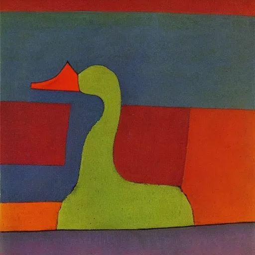 Image similar to a duck on the prowl oil painting paul klee