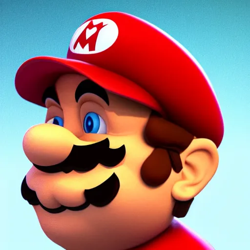 Image similar to Portrait of Danny DeVito as Super Mario, studio lighting, model, HDR, 24MP, trending on artstation