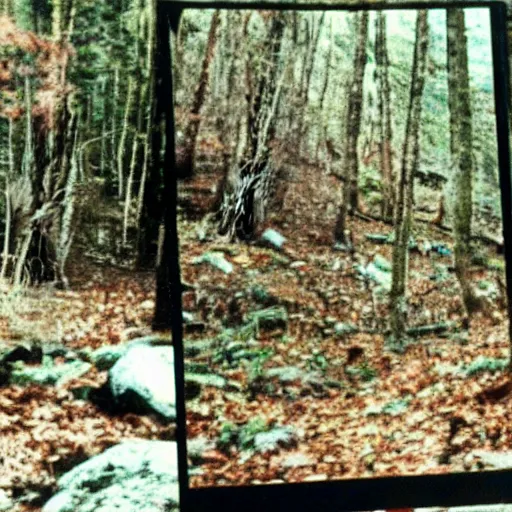 Image similar to a screen capture of found footage video left behind by a missing hiker in 1 9 8 6