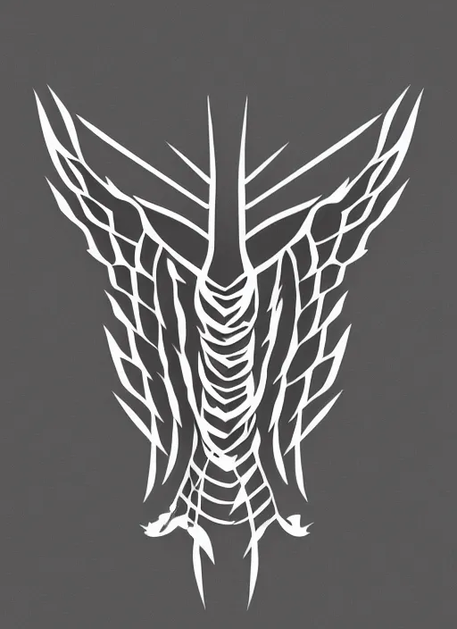 Prompt: white phoenix on salt crystals simple background simplified design geometric graphic design minimalist