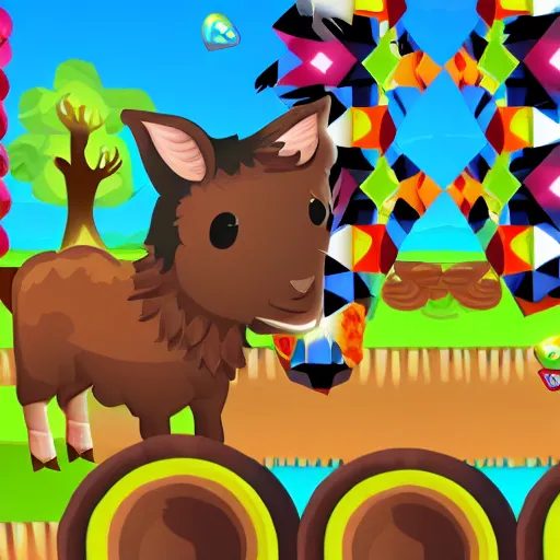 Image similar to a black goat in viva pinata, screenshot