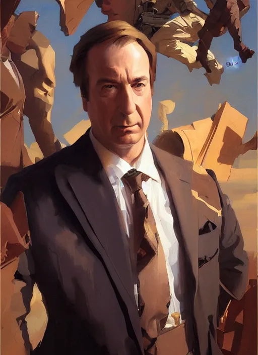 Prompt: portrait of saul goodman, painting by sargent and leyendecker, asymmetrical, intricate, elegant, matte painting, illustration,, by rhads, by greg rutkowski, by greg tocchini, by james gilleard, by joe fenton