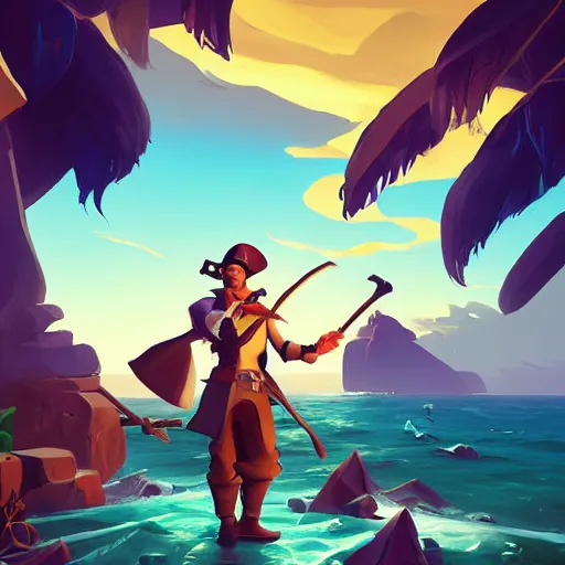 Image similar to painting jack the pirate on sea of thieves game avatar hero smooth face median photoshop filter cutout vector behance hd by jesper ejsing, by rhads, makoto shinkai and lois van baarle, ilya kuvshinov, rossdraws, illustration, art by ilya kuvshinov and gustav klimt