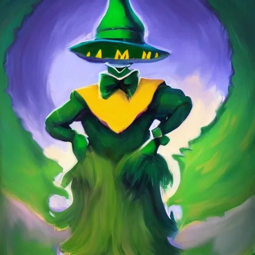 Image similar to a very elegant oil painting of ralsei from deltarune, oil painting, full body, smooth paint, asriel, furry, underground, undertale, by toby fox