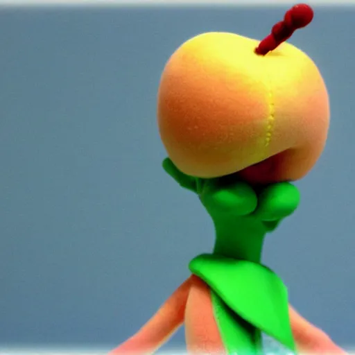 Prompt: claymation peach