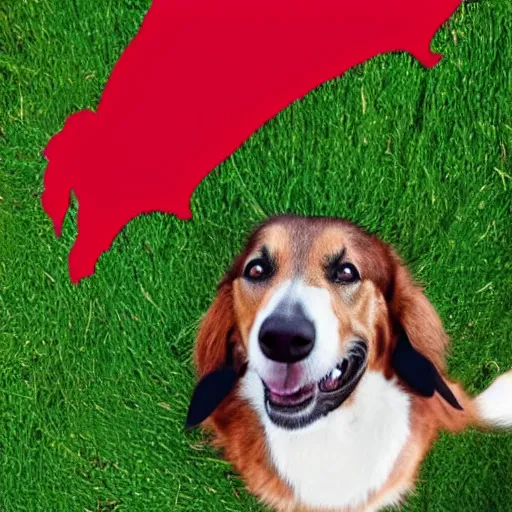 Image similar to welsh flag but with dog instead of dragon