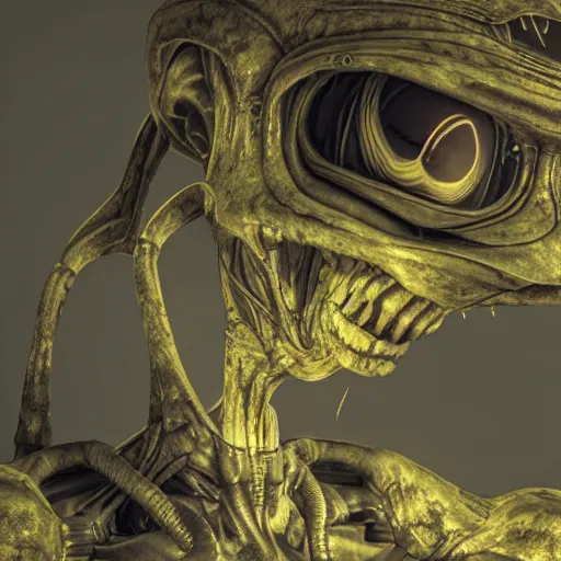 Image similar to spooky alien in a nuclear wasteland, 3 d render, octane, ray tracing, ultra high resolution, ultra detailed, photorealistic, 8 k, disgusting