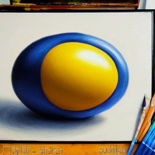 Image similar to a hyper-realistic studio oil painting of an egg; hyper-detailed; an extraordinary masterpiece!!!; flawless; trending on artstation