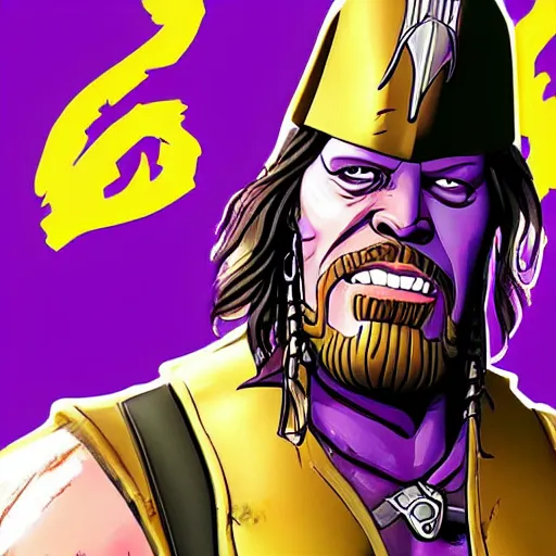 Image similar to thanos as jack sparrow, highly detailed