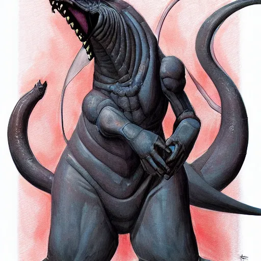 Image similar to a portrait of charizard, in the style of wayne barlowe