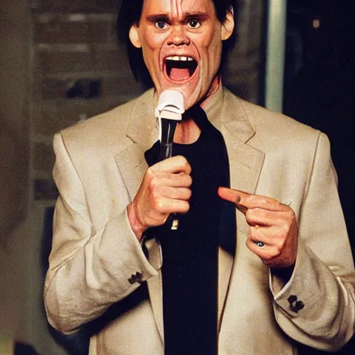 Prompt: scary jim carrey