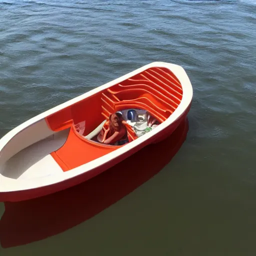 Image similar to tiny boat in my cherrios