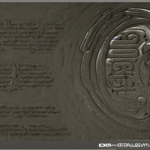 Prompt: alien writing engraved on rosetta stone, well researched and linguistically accurate, global illumination, vray, cgsociety