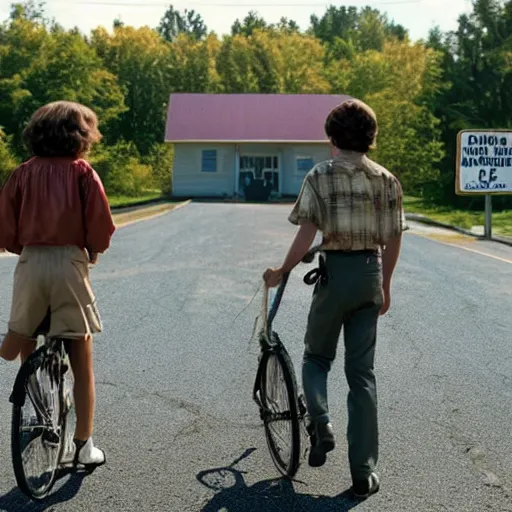 Image similar to movie still from the next season of stranger things on netflix