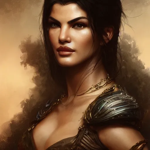 Prompt: portrait of jacqueline fernandez back, fantasy, intricate, elegant, highly detailed, digital painting, artstation, concept art, matte, sharp focus, illustration, octane render, unreal engine, art by aenaluck and roberto ferri and greg rutkowski, epic fantasy, digital painting