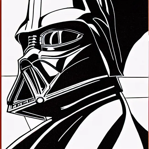 Prompt: Darth Vader portrait in the style of Junji Ito. Manga. Horror. Extremely detailed. Beautiful. 4K.