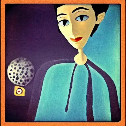 Prompt: “Coraline movie ‘other mother’ portraiture, art deco, 1950’s, solid shapes”