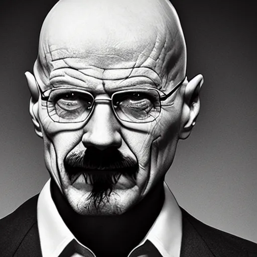 Image similar to walter white as the joker, 8 k, photorealistic, film still