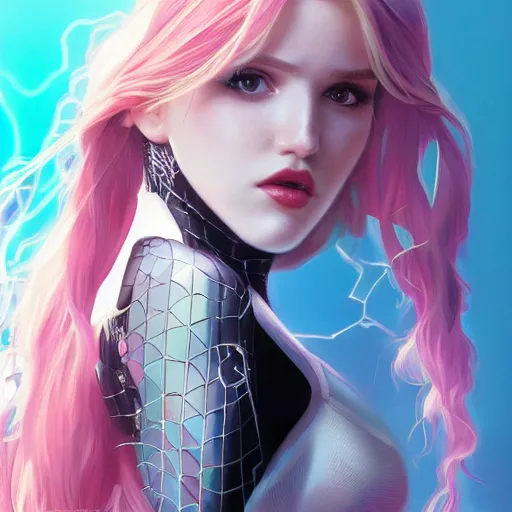 Image similar to ultra realistic illustration, bella thorne as spidergwen anime, intricate, elegant, highly detailed, digital painting, artstation, concept art, smooth, sharp focus, illustration, art by artgerm and greg rutkowski and alphonse mucha and wlop