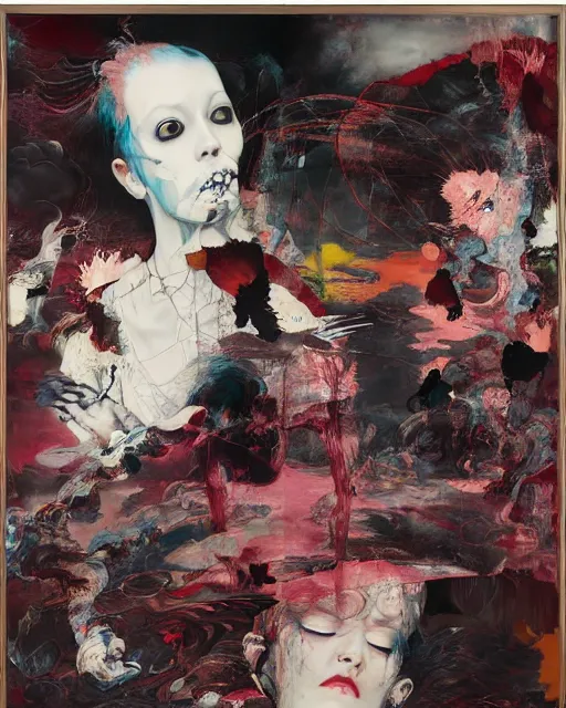 Image similar to sisters of parvos, hauntingly surreal, gothic, rich deep colours, painted by francis bacon, adrian ghenie, james jean and petra cortright, part by gerhard richter, part by takato yamamoto. 8 k masterpiece.