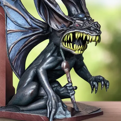 Image similar to colorful agony of the biting imps gothic gargoyle statue