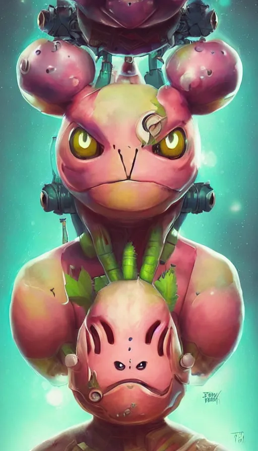 Prompt: lofi BioPunk Pokemon Bulbasaur portrait Pixar style by Tristan Eaton_Stanley Artgerm and Tom Bagshaw,