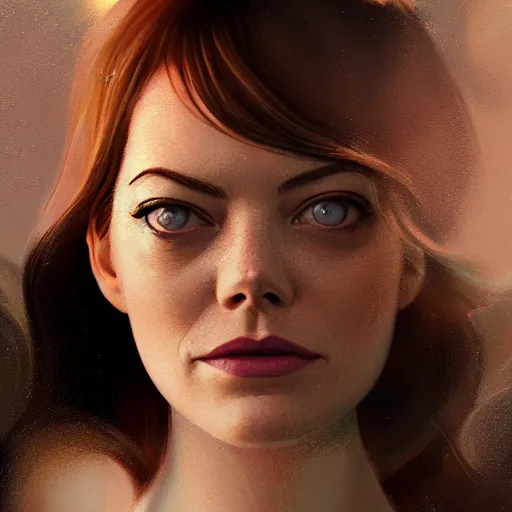 Prompt: foam floats around Emma Stone's mouth, closeup photo, dramatic lighting, intricate, wild, highly detailed, digital painting, artstation, concept art, smooth, sharp focus, illustration, art by artgerm and greg rutkowski and alphonse mucha, footage