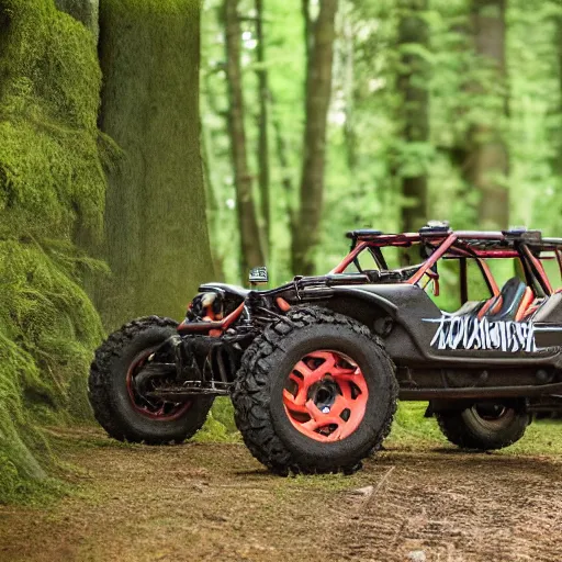 Prompt: off road buggy in the forest, artstatiom, 4 k, incredibly detailed