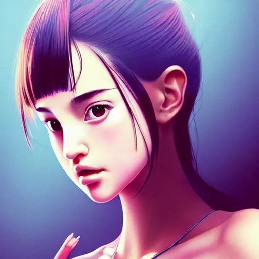 Image similar to a beautiful young japanese natalie portman alluring gravure model, wearing elaborate designer tank top, by akira toriyama and wlop and ilya kuvshinov and artgerm and, aesthetic, gorgeous, stunning, alluring, attractive, artstation, deviantart, pinterest, digital art