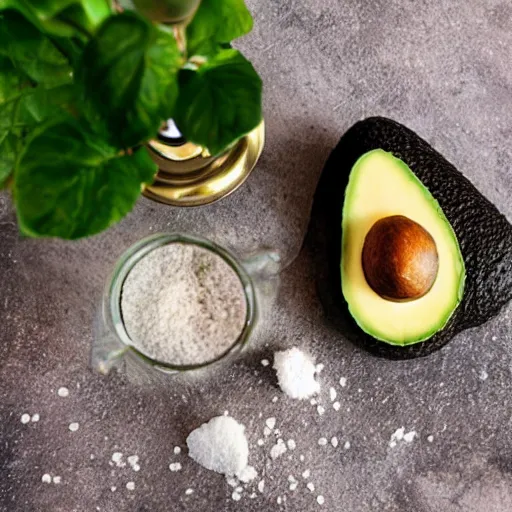 Prompt: avocado as salt and pepper shaker