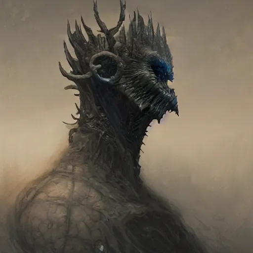 Image similar to night king concept art, beksinski, wayne barlowe, adrian smith concept art, ruan jia, weta workshop the hobbit, trending on artstation, dark soul concept art