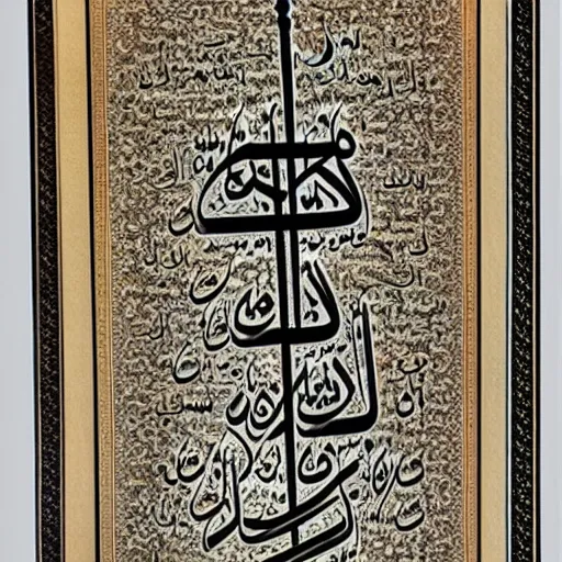 Image similar to beautiful Arabic calligraphy that reads Fiorella Puga, ornamental, detailed