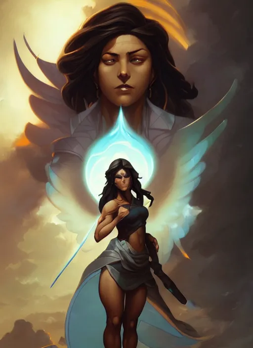 Image similar to archangel korra detailed illustration by peter mohrbacher on artstation