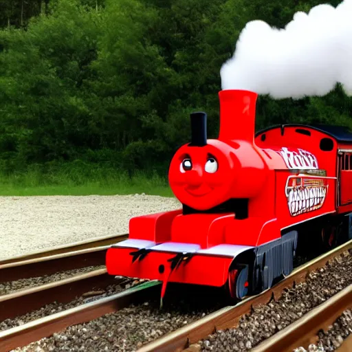 Image similar to red thomas the train going fast