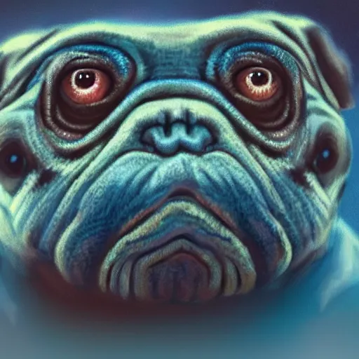 Image similar to A tardigrade with the eyes and mouth of a pug, national geographic-file-photograph, paywall-content, premium-award-winning, trending on artstation