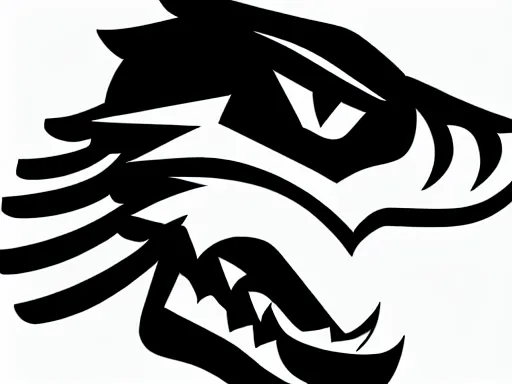 Image similar to stylized angry energetic dynamic velociraptor!!! sports logo black and white sketch!!!