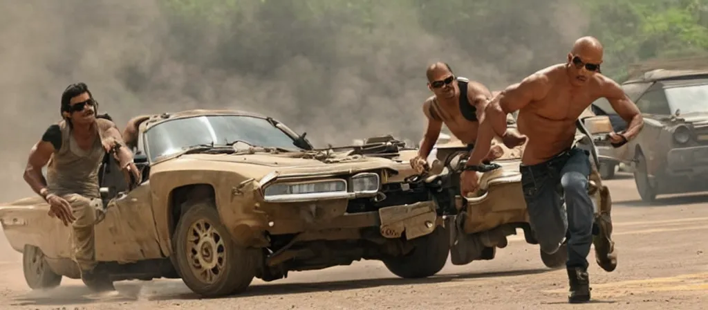 Prompt: action scene from indian fast and furious - movie, high definition screen capture