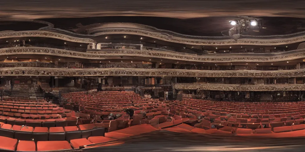 Image similar to 360 panorama camera picture of Danny DeVito & the Contract on a theater stage