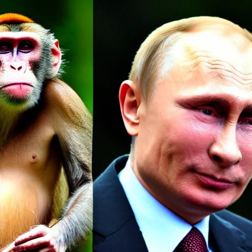 Prompt: vladimir putin crossed with monkey, monke putin