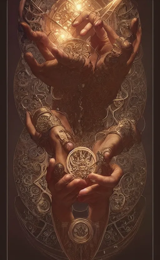 Prompt: esoteric hand gestures!!!, d & d, fantasy, intricate, elegant, highly detailed, digital painting, artstation, concept art, smooth, sharp focus, illustration, art by artgerm and greg rutkowski and alphonse mucha