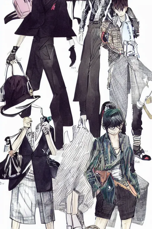 Image similar to a fashion illustration by kohei horikoshi