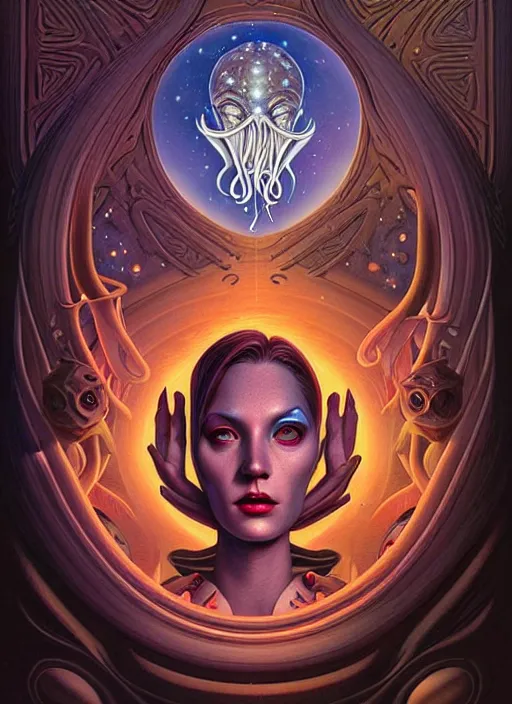 Image similar to cosmic lovecraft random wood symbol portrait, pixar style, by tristan eaton stanley artgerm and tom bagshaw.