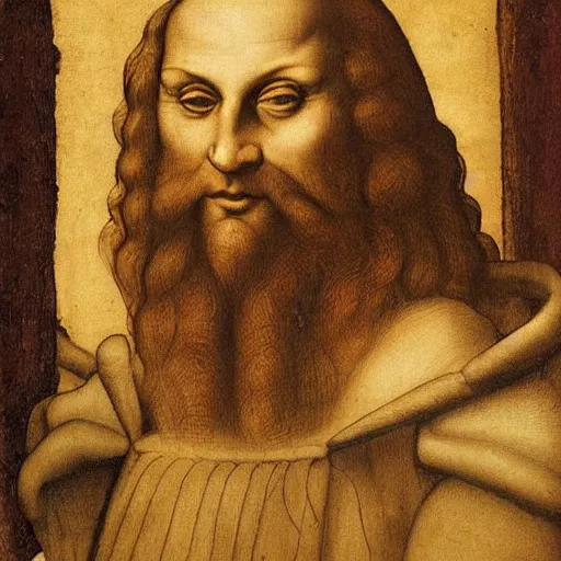 Image similar to A portrait of Gigachad by Leonardo da Vinci